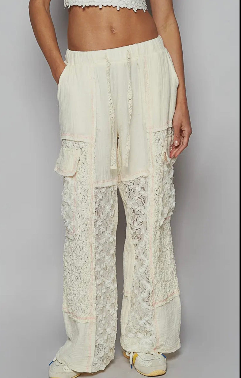 POL Lace Wide Leg Pant
